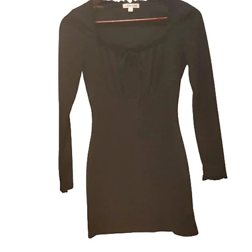 Wild Honey black tunic/shirt, chest & cuff detail Size Small NWT